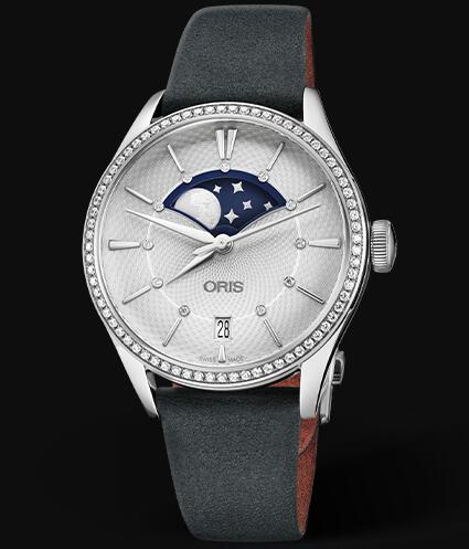 Review Oris Artelier Grande Lune Date Diamonds 36mm Replica Watch 01 763 7723 4951-07 5 18 34FC